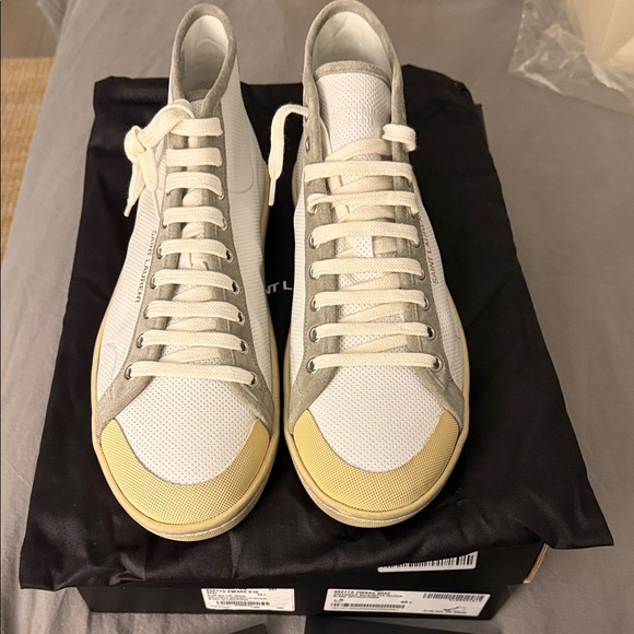 SAINT LAURENT White and Gray High-Tops, BRAND NEW! EU 43,5 paid 1200$ Authentic - Picture 6 of 13